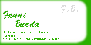fanni burda business card